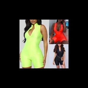 Sleeveless Playsuit (Orange)